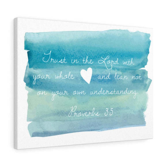 Scripture SignIn The Lord Proverbs 3:5 Bible Verse Canvas Christian Wall Art